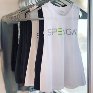 SPENGA LIMITED EDITION USED Cropped White Tank W/ SPENGA Logo (S)